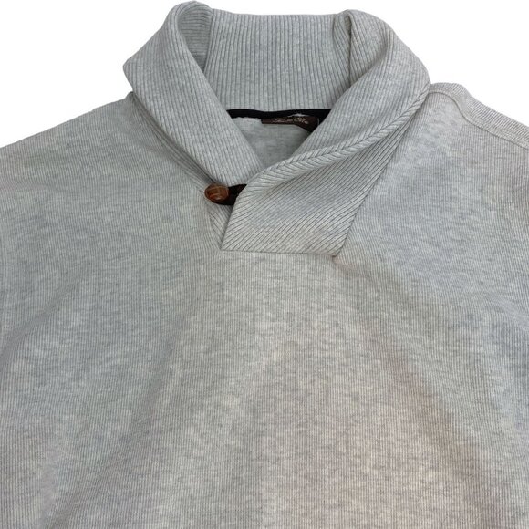 Tasso Elba Mens Sweater Size XL 100% Cotton Light gray Toggle Collar - Picture 8 of 9